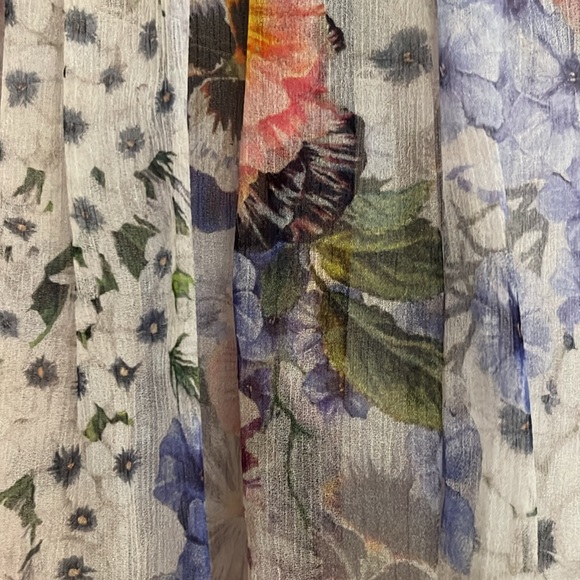 ZIMMERMAN SIZE 2-WOMEN'S TAMA FLORAL BALLOON-SLEEVE BLOUSE IN PURPLE PANSY PRINT - Picture 4 of 12